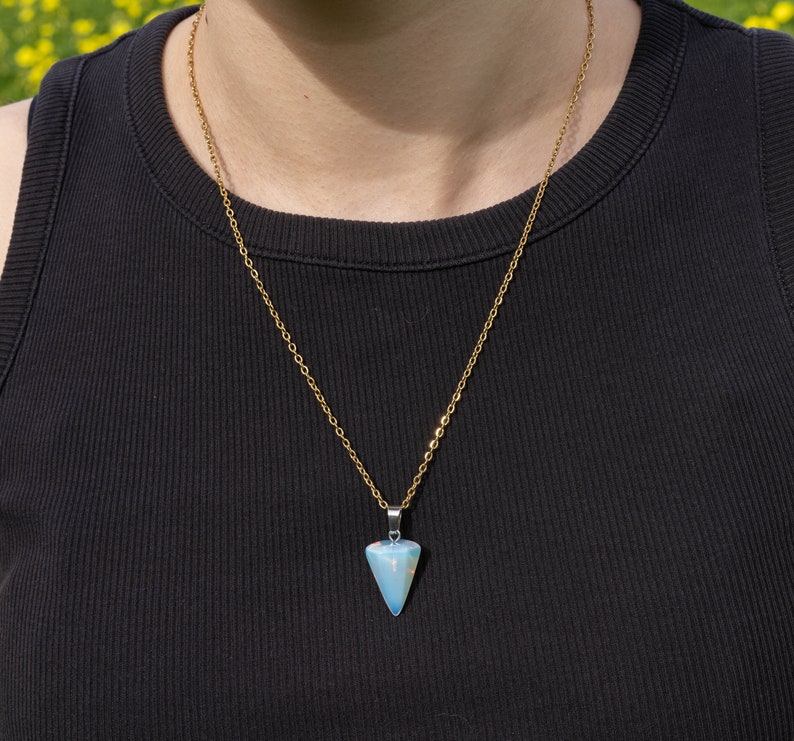 Opalite Necklace, Opalite Pendulum Necklace image 4