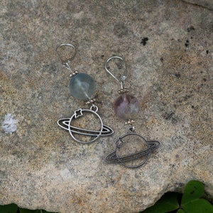 Fluorite Stone Sterling Silver Earrings image 4