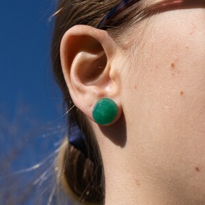 Aventurine Faceted Stone Big Stud Earrings image 6