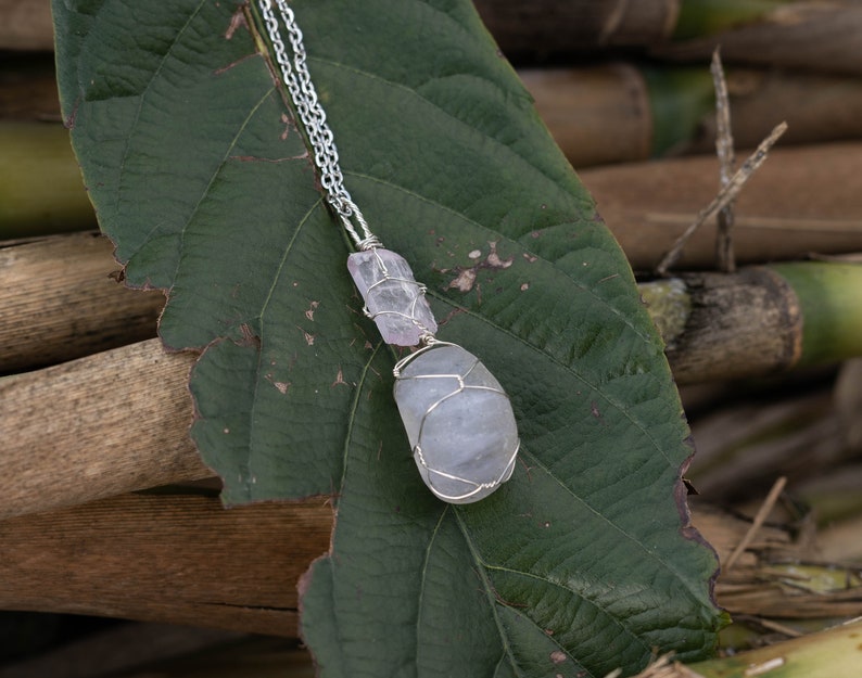 Kunzite Pendant Necklace, Healing Jewelry image 4