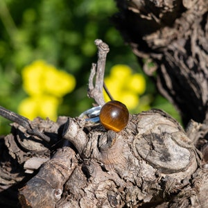 Tiger's Eye Gemstone Ring, Adjustable Ring, Confidence Stone Ring, Gift, Handmade Ring, Elegant and Minimalistic Ring image 2