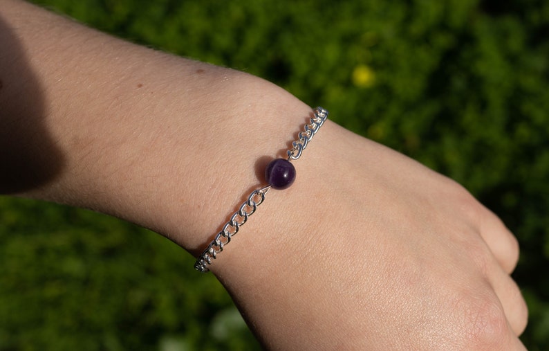 Amethyst Bracelet, Elegant and Minimalistic Style Bracelet image 1