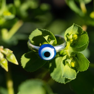 Evil Eye Protection Ring, Adjustable Ring, Handmade Ring, Elegant Minimalistic Ring image 3