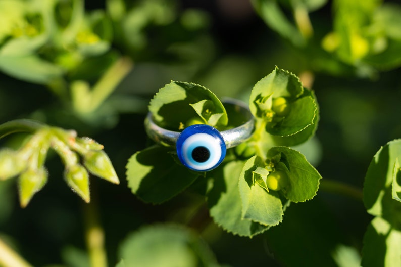 Evil Eye Protection Ring, Adjustable Ring, Handmade Ring, Elegant Minimalistic Ring image 3