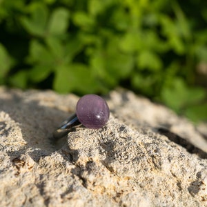 Amethyst Gemstone Ring, Adjustable Ring, Anxiety Ring, February Birthstone, Gift, Handmade Ring, Elegant and Minimalistic Ring image 3