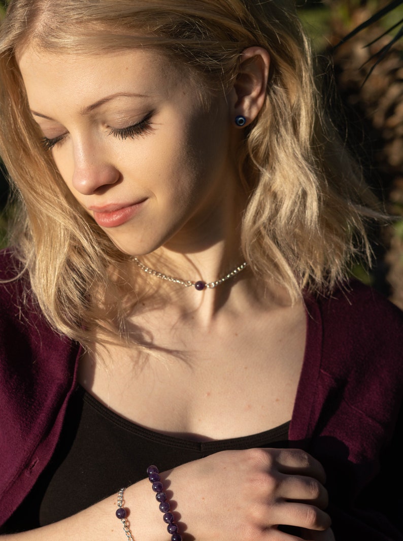 Amethyst Bracelet, Elegant and Minimalistic Style Bracelet image 10