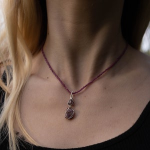 Petit collier pendentif rubis, collier rubis de haute qualité, pierre de naissance de juillet image 4