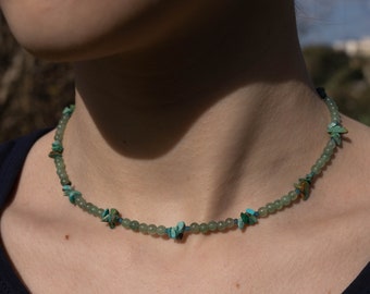 Winzige Edelstein Halskette, Perlen Verstellbare Choker, Heilsteine