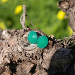 Aventurine Faceted Stone Big Stud Earrings image 5