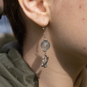 Fluorite Stone Sterling Silver Earrings image 2