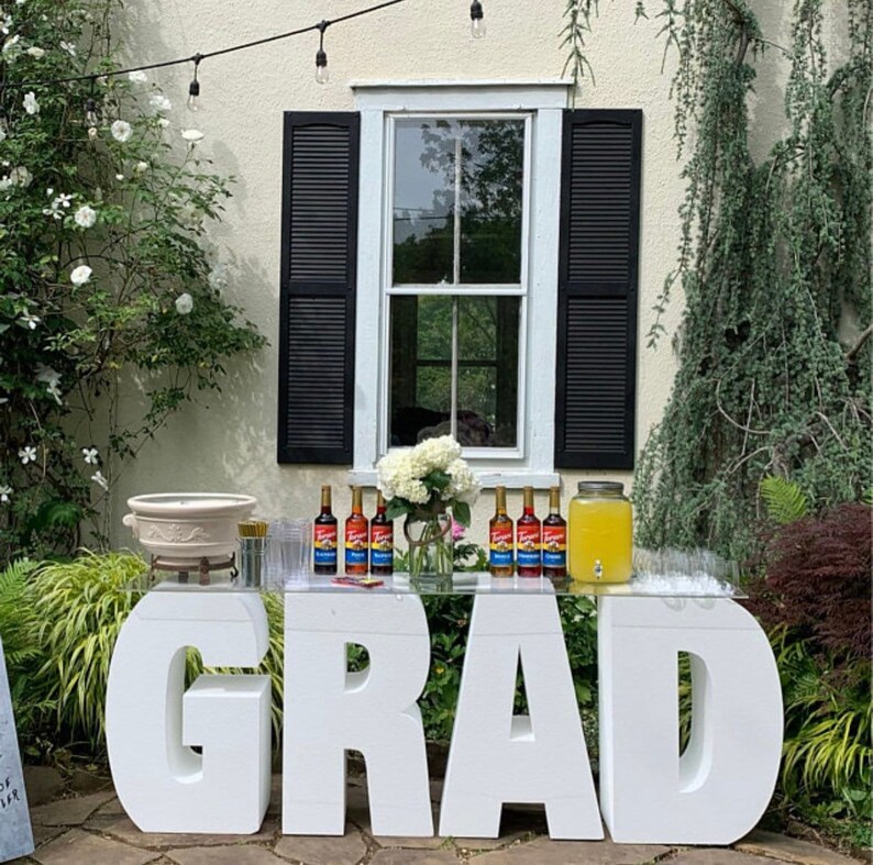 Large GRAD Table Base Foam Letters 8 Deep Letters Graduation Decor GRAD