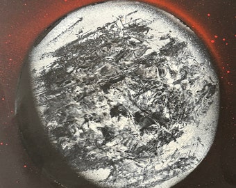 Red and Black Planet Painting