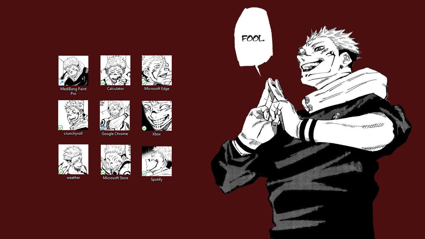 Sukuna Desktop Wallpaper windows - Etsy