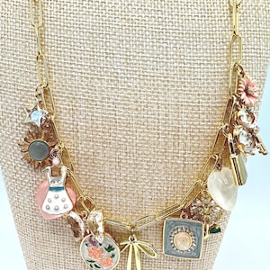 Gold plated handmade charm necklace