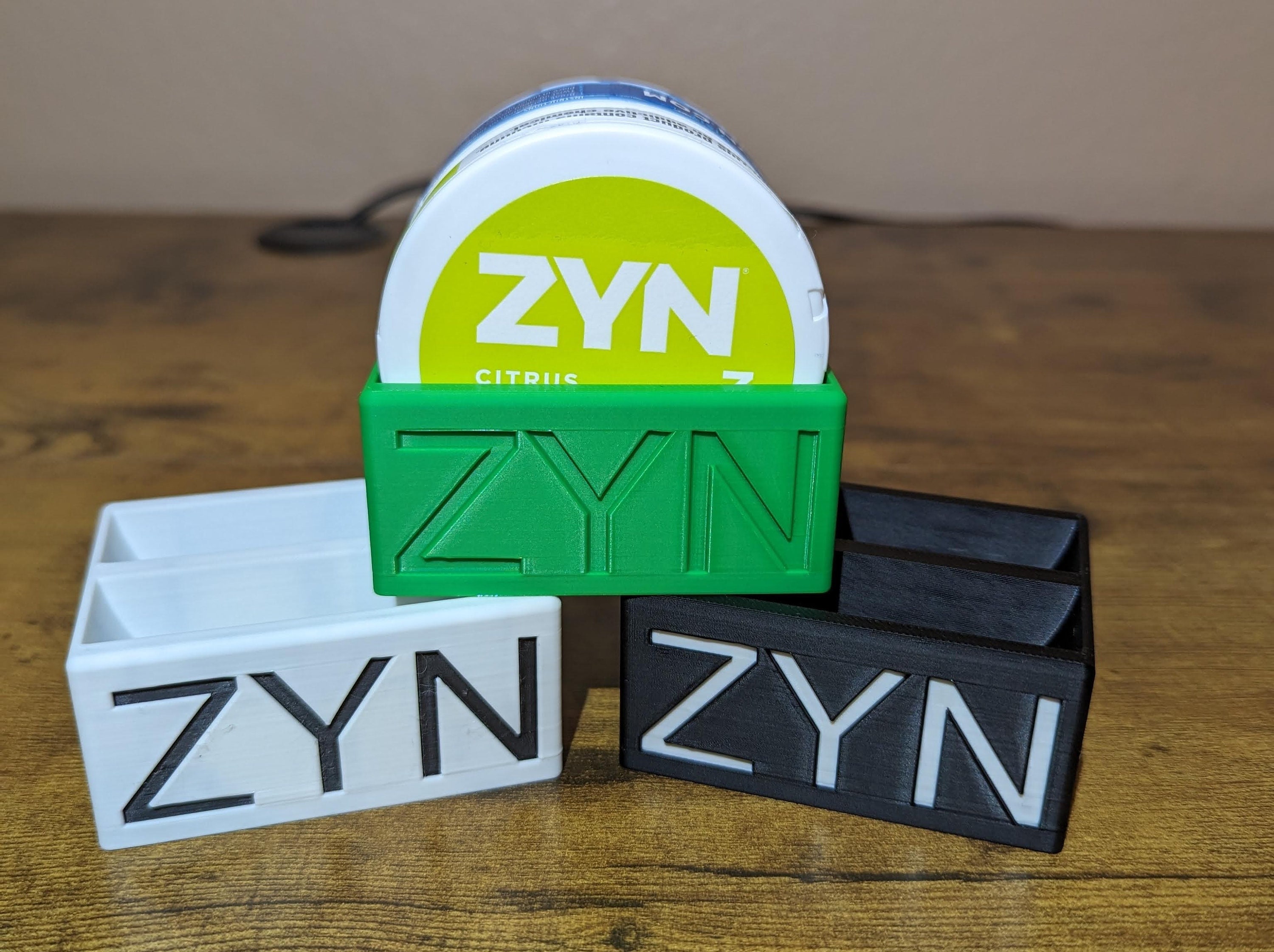 Zyn Desk Caddy Compact 2-can Holder, Sleek Nicotine Pouch Organizer 