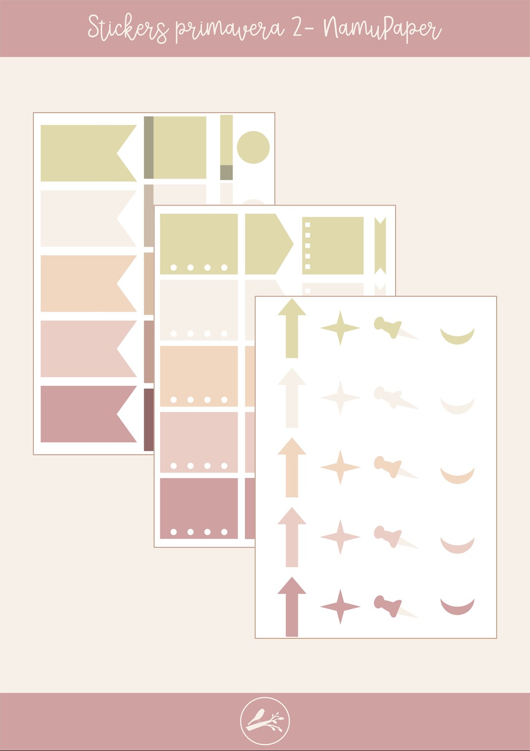 Digital Stickers Spring Color Scheme - Etsy