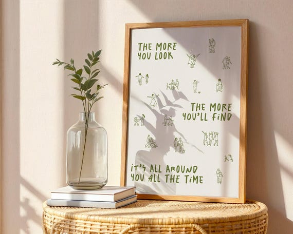 Olivia Dean Lyrics Art Print Green | The More You Look Quote | Quote Poster | Digital Download