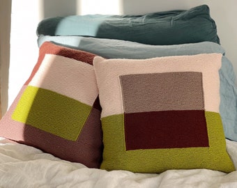 Knitting Pattern Pillow Cover | knitted cushion pattern, knitting tutorial, pdf knit pattern, home decor knitting, easy knitting pattern