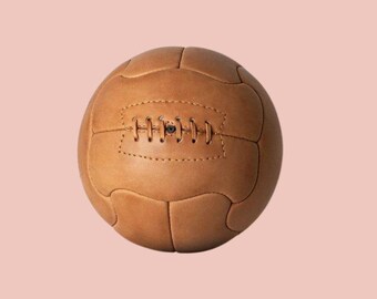 1950 World Cup Leather Soccer Ball: Hand-Stitched Vintage Football Memorabilia