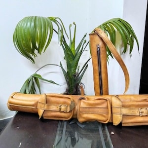 Handmade Leather Sunday Golf Bag: Retro Single Strap Design