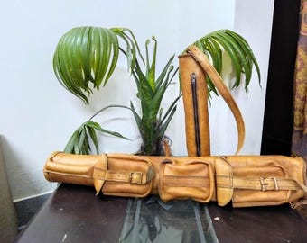 Handmade Leather Sunday Golf Bag: Retro Single Strap Design
