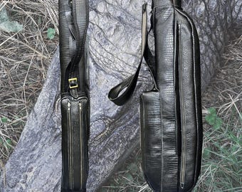 Crocodile Embossed Leather Golf Bag: Handmade Heritage Spalding Style