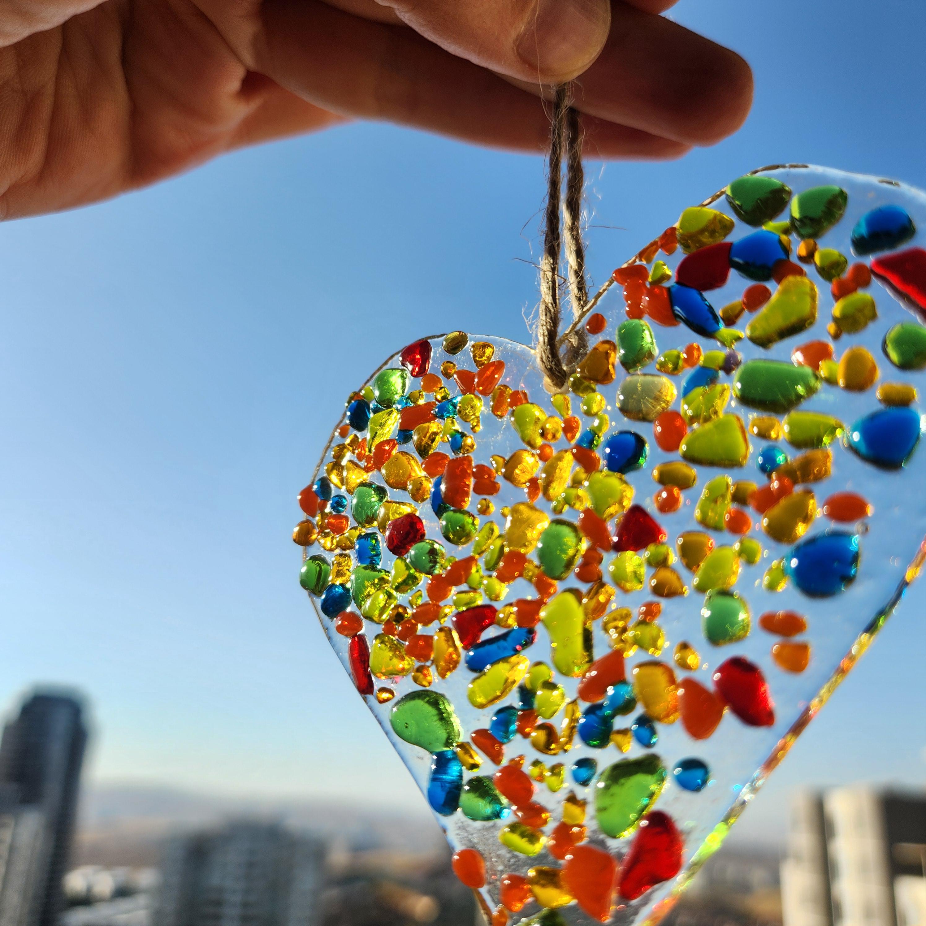 Pendentif Prisme Boule De Cristal En Forme De Cœur à Suspendre De 45 Mm, Attrape-Soleil En Cristal Transparent Pour Fenêtres, Jardin, Décoration à Suspendre, Cadeaux Pour Noël, Mariage, Femmes, Maman