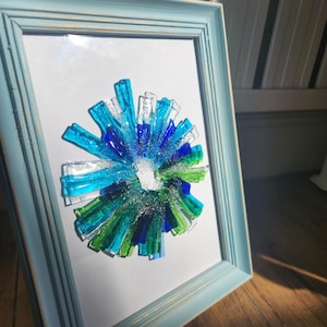 Fusing Glass Wandkunst: Handgemachtes Küsten Dekor (26x20cm)