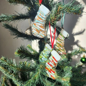 Fusing Glass Weihnachtsanhänger: Handgemachte Weihnachtsdeko Sonnenfänger, Set of 4