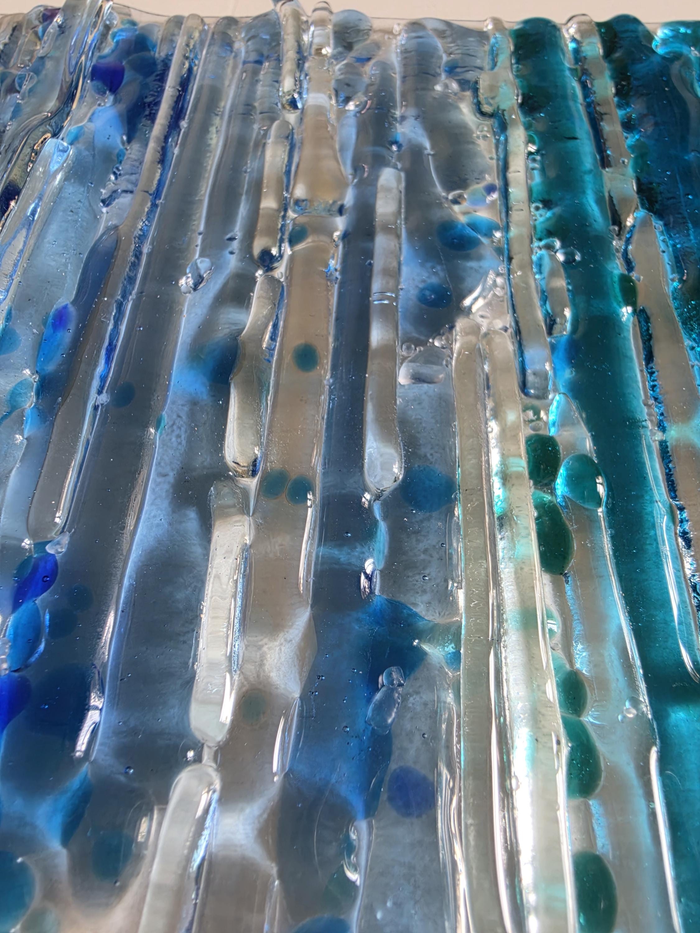 Handcrafted Fused Glass Coastal Beach Wave Wall Art 33x15cm (13x5.90 In ...