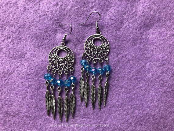 Whimsical Magic Feather Charm Fantasy Dreamcatcher-style 