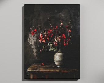 Art imprimable fleurs rouges