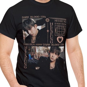 Enhypen T-Shirt - Heeseung Shirt - Dark Blood Album T-Shirt - Vintage Shirt - K Pop Shirt - Idol T-Shirt - Unisex Heavy Cotton Tee