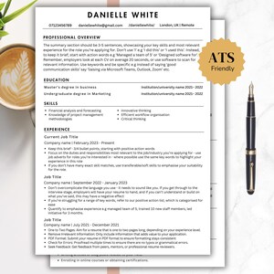 Paquete de CV/currículum profesional / Word, Canva, Pages / Plantilla moderna compatible con ATS / Incluye carta de presentación adicional, preguntas y respuestas, plantillas de referencias
