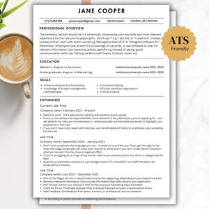 Paquete de CV/currículum profesional / Word, Canva, Pages / Plantilla moderna compatible con ATS / Incluye carta de presentación adicional, preguntas y respuestas, plantillas de referencias