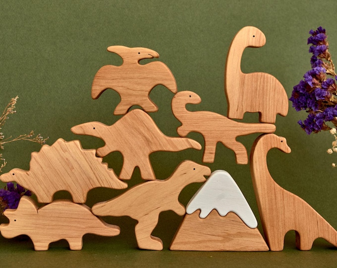 Kidoy Early Childhood Wooden Dinosaurs Animals Toys for Toddler - Etsy