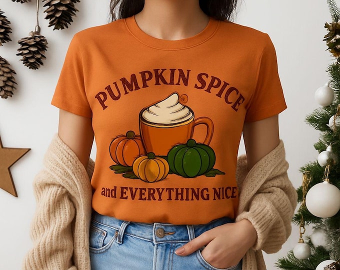 Cozy Pumpkin Spice T-Shirt | Fall Fashion, Autumn Vibes, Halloween Apparel, Gift for Coffee Lovers, Seasonal Tee