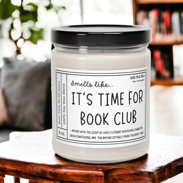 Book Club Candle | Book Lover Gift | Funny Candle for Women | Gifts for Readers | Book Club Gift | Birthday Gift for Reader | Book Candle