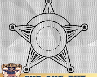 Blank Star Badge Template, Vector Art (SVG, PNG, DXF)