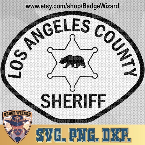 Los Angeles County Sheriff Department SVG,  LA California Sheriff Department Police png, Dxf, Cricut Ready Vector Art, Cut file badge design