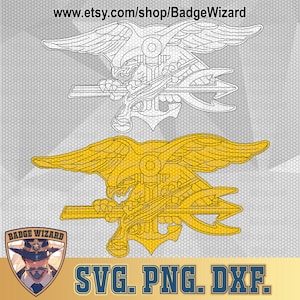 Navy SEAL Eagle Trident insignia Colorized bundle SVG, Navy Seal Eagle Trident PNG, Dxf, Cricut Ready Vector Art, Cut file