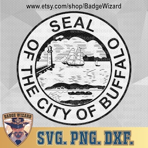 Seal Of The City Of Buffalo SVG , New York Buffalo seal png, NY buffalo city seal dxf, Cricut Ready Vector Art, Cut file badge design