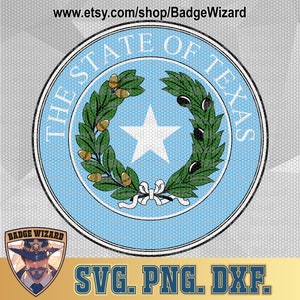 State of Texas Seal Colorized SVG , TX state cricut, texas state png, Dxf, Cricut Ready Vector Art, Cut file badge design