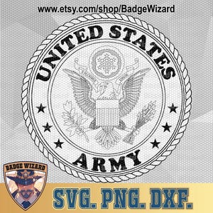 US Army Seal SVG , United States Army Pin Seal cricut, U.S Army png, Dxf, Cricut Ready Vector Art, Cut file badge design
