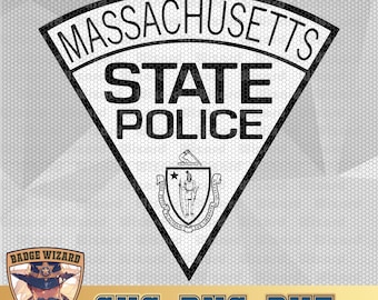 マサチューセッツ州警察パッチ SVG、PNG、DXF（デジタルダウンロード）