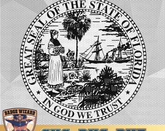 Florida State Seal Vector Art, SVG, PNG, DXF (Digital Download)