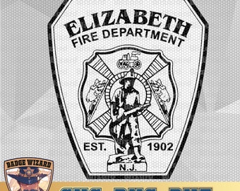 Elizabeth New Jersey Fire Department SVG, NJ Firefighter and Rescue png, Dxf, Cricut Ready Vector Art, Cut file badge design