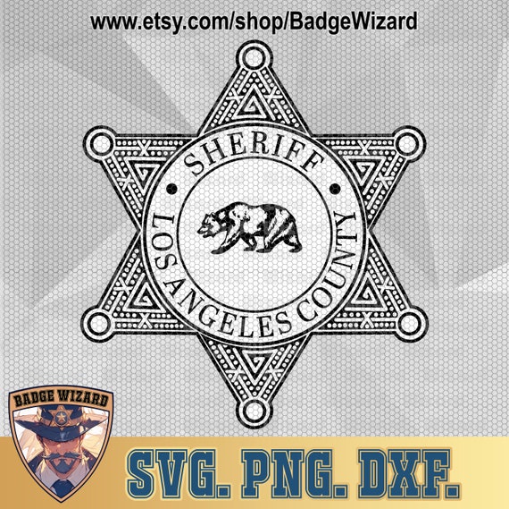 Los Angeles County Sheriff Badge, 6 Point Star, Vector Art