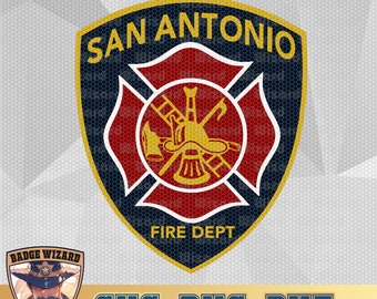 San Antonio Fire Department Badge Vector Art (SVG, PNG, DXF)