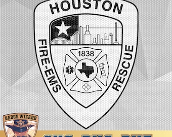 Houston Texas Fire Department Patch SVG, PNG, DXF (Digital Download)